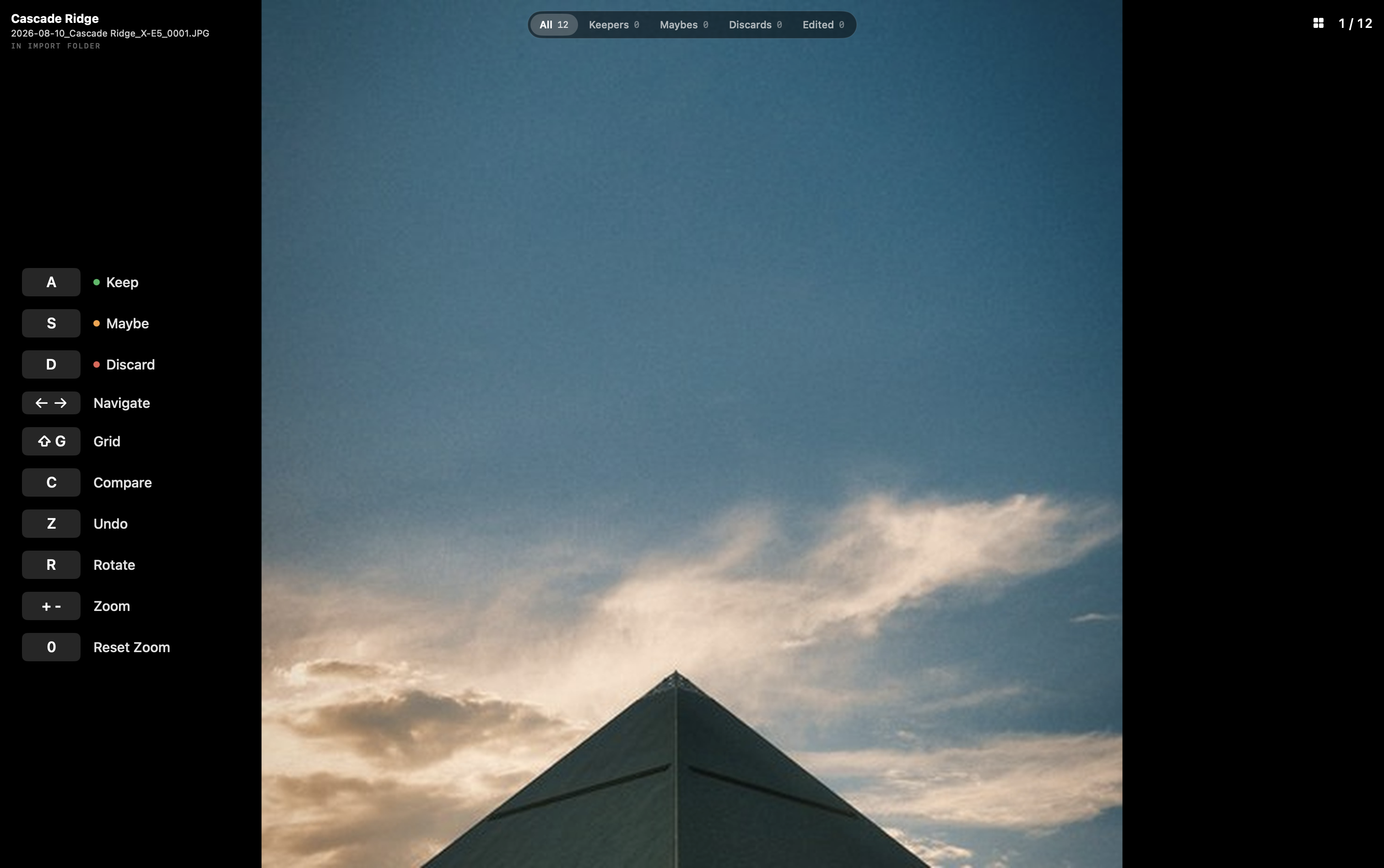 The fullscreen culling loupe.